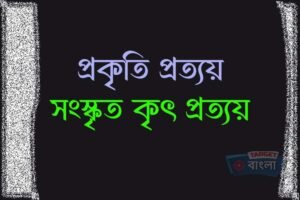 সংস্কৃত কৃৎ প্রত্যয় ও প্রত্যয়